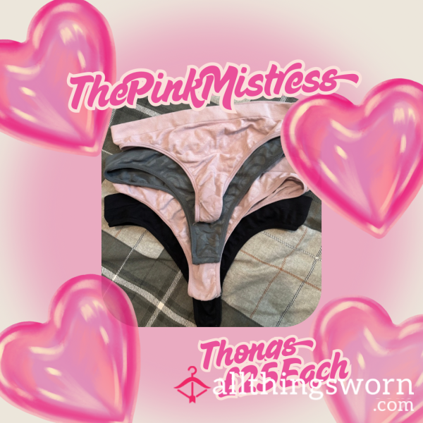 🍑 ThePinkMistress’s Used Thongs – UK Size 16
