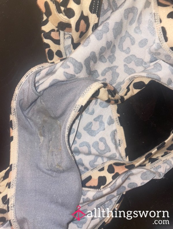 These Leopard Print Panties Didn’t Survive Mommy’s Mess… Soaked Gusset, Strong Scent