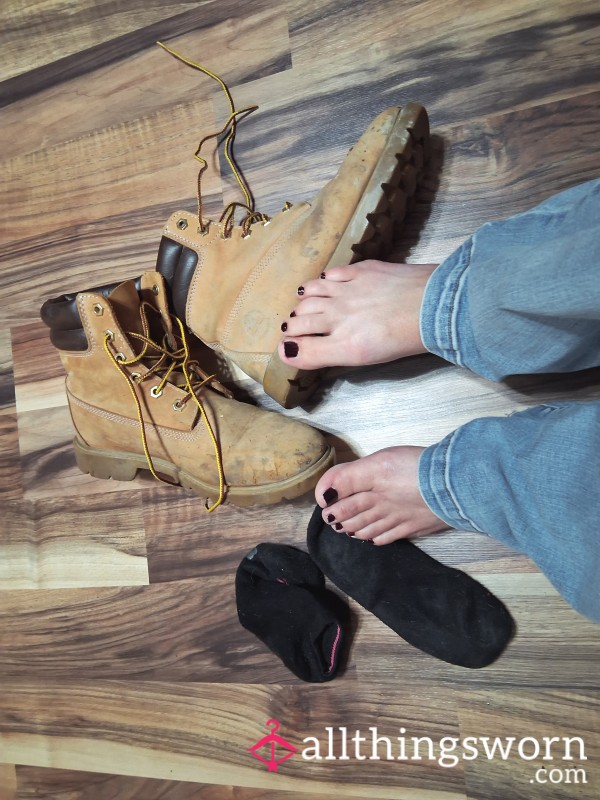 These Little Piggies Are Tired After A Long Day In Work Boots