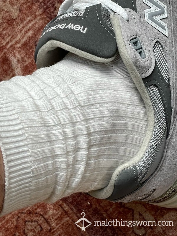 These White Socks Were Trapped Under My Thick Feet All Day, Full Of Stinky Sweat 🔥 Heavy Scent Lovers DM Me