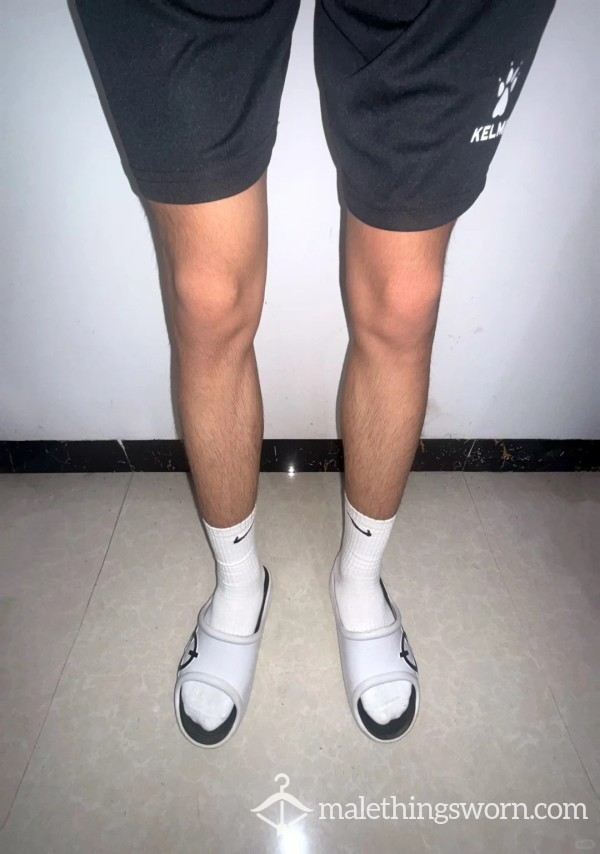 These White Socks Were Trapped Under My Thick Feet All Day, Full Of Stinky Sweat 🔥 Heavy Scent Lovers DM Me