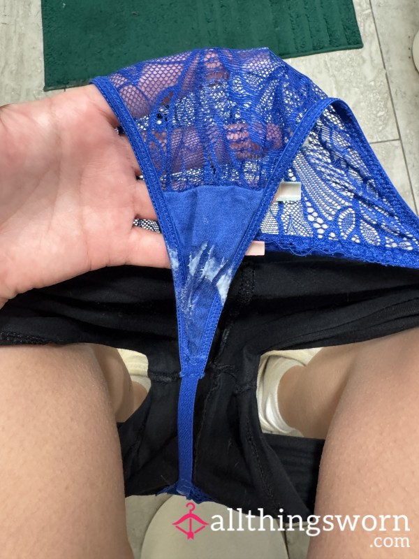 Thick Cream In Blue G-string