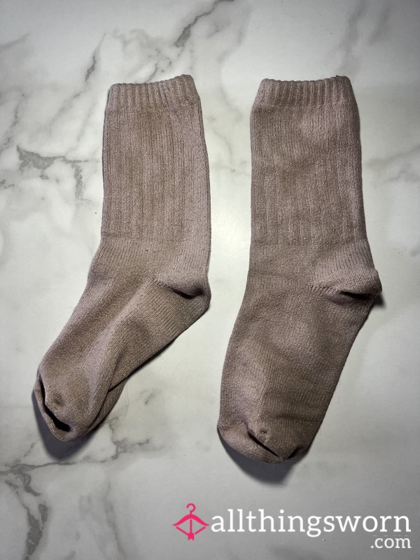 Thick & Dirty Pink/Nude Socks (size 7)
