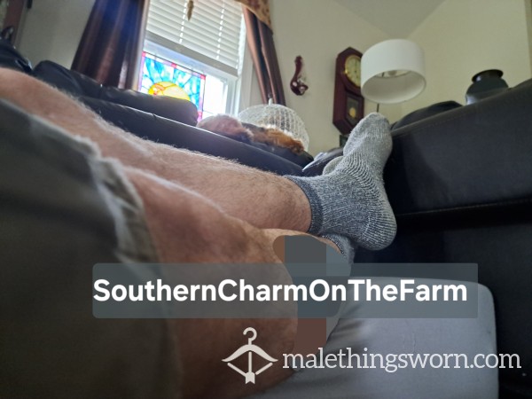 Thick Grey Crew Length Socks ▪︎ 5 Day Old Socks