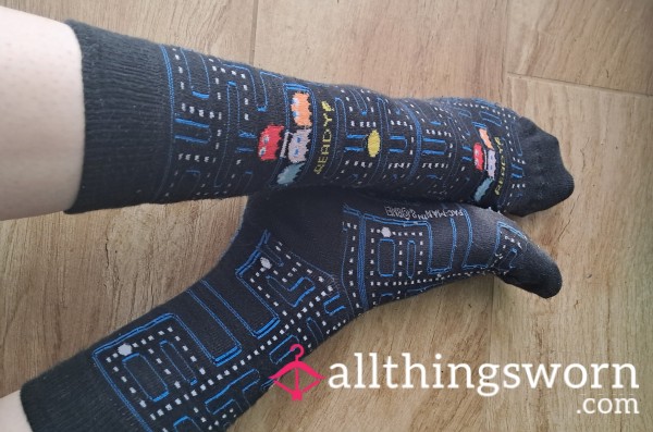 Thick PacMan Socks 3 DAYS Worn