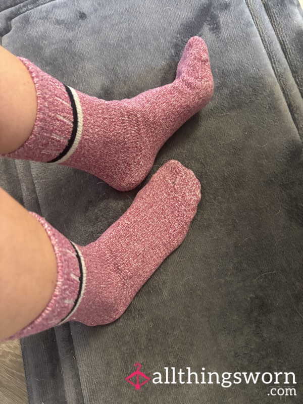 Thick Pink & Preppy Socks