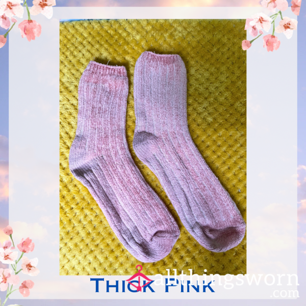 Thick Pink Socks 🌸 2 Day Wear + 1 Workout Included - £15 😈 Longer Wears And International Shipping Available 🌍