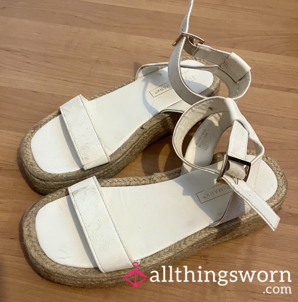 Thick White Sandals