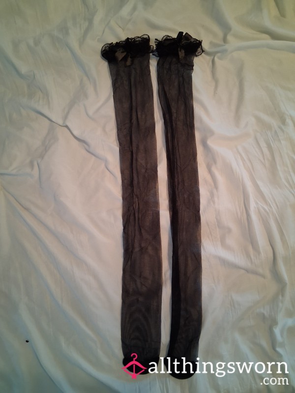 Thigh High Black Sheer Stockings