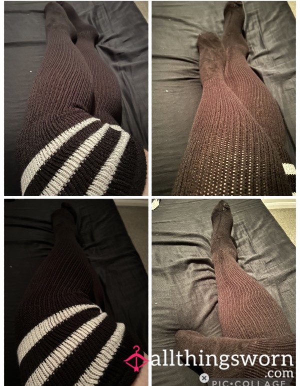 Thigh High Black Socks 🧦 UK Post Included