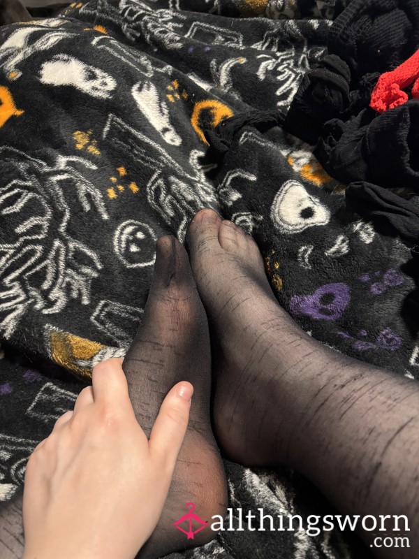 Thigh High Black Stripey Stocking