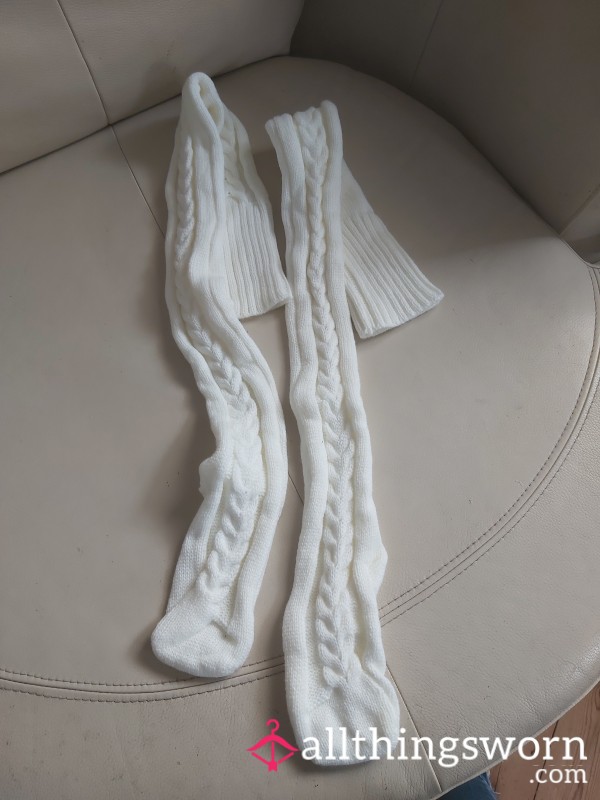 Thigh High Cream Socks