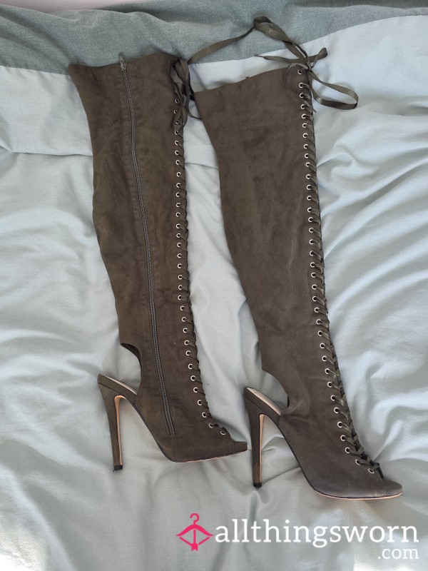 Thigh High Khaki Green 💚 Boots 👢