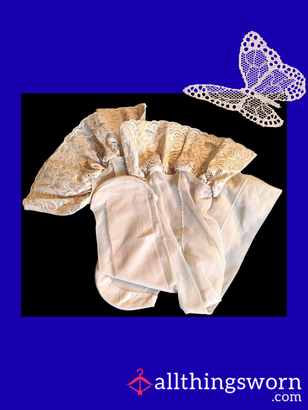 Thigh High Nylons With Sheer Accents