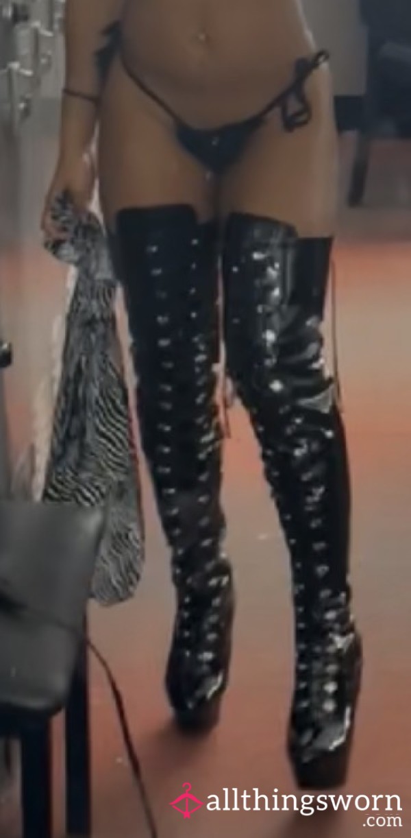 Thigh High Stripper Boot Heels