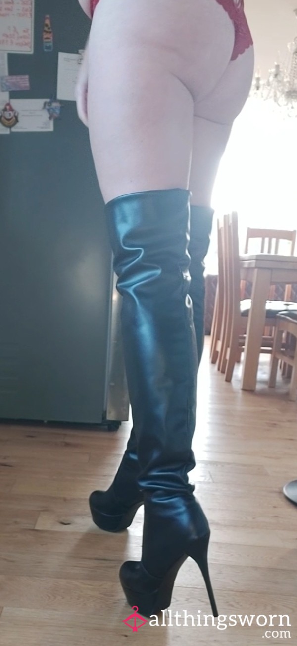 Thigh Highs And A Red Racey Panty