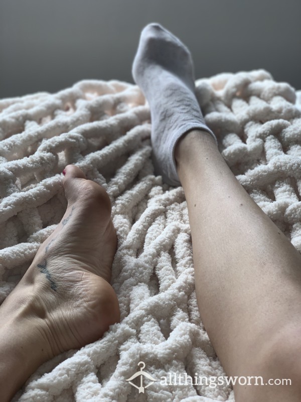 *SOLD* Thin And STINKY White Ankle Socks