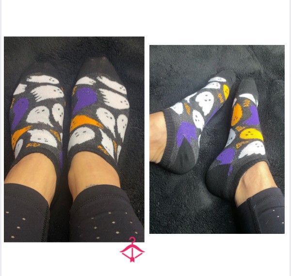 Thin Black Socks W/ Ghosts