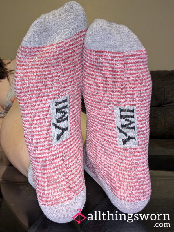 Thin Hot Pink Glittery Socks