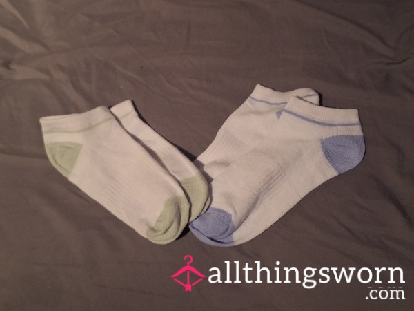 Thin White Cotton Gym Socks