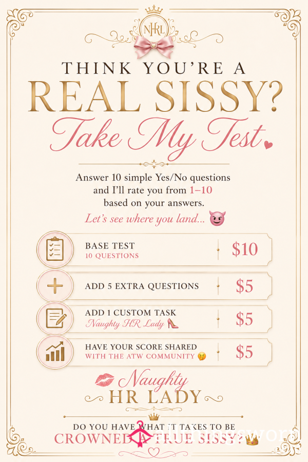 🎀 Sissy Test. Think You’re A Real Sissy? Prove It.