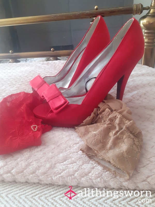 This Morning X Red Heels Red Panties And Hold Ups