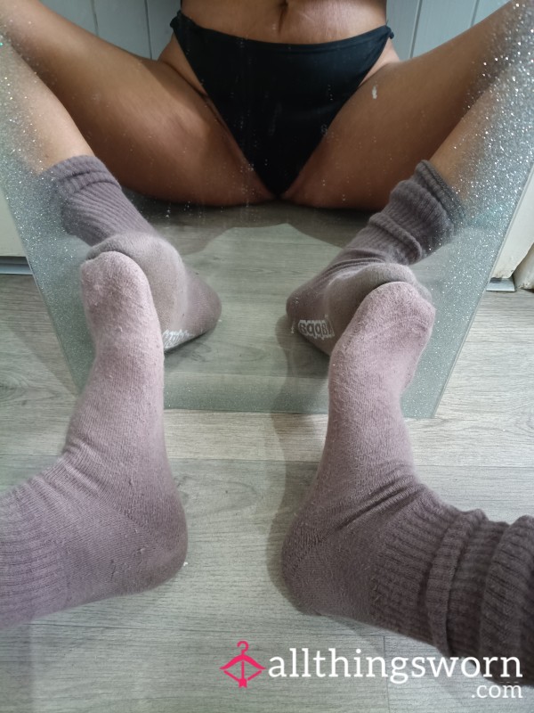 Thong And Socks Duo...Creamy,moist Thong From Gym And Sunbed Plus My Gym Socks 😊