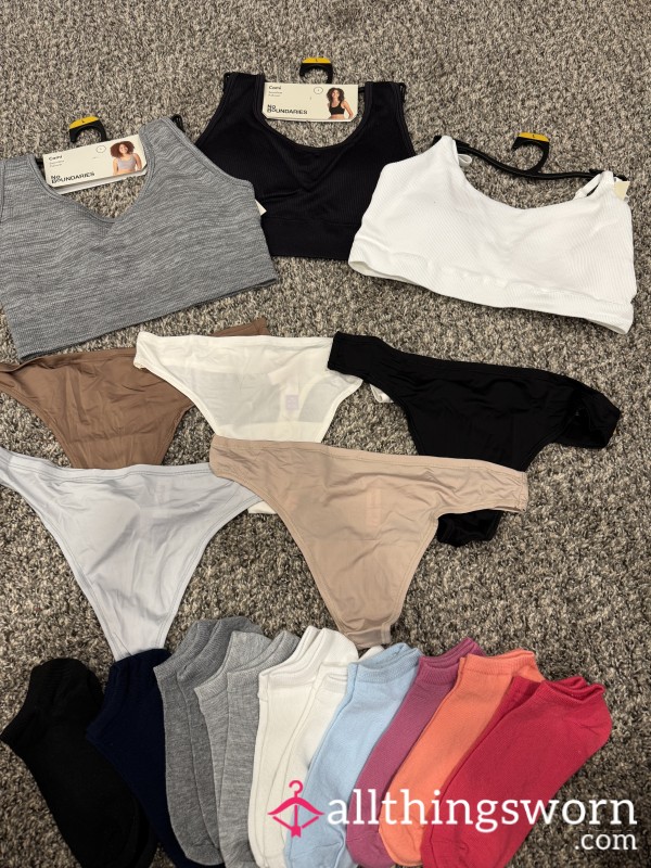 Thong, Bra, And Sock Bundle