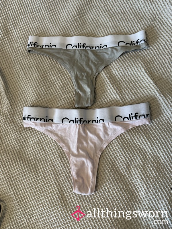 Thong Set Grey And Pink, Often Worn
