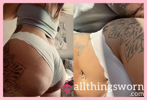 Thong - Stretched Tight & Tempting In White