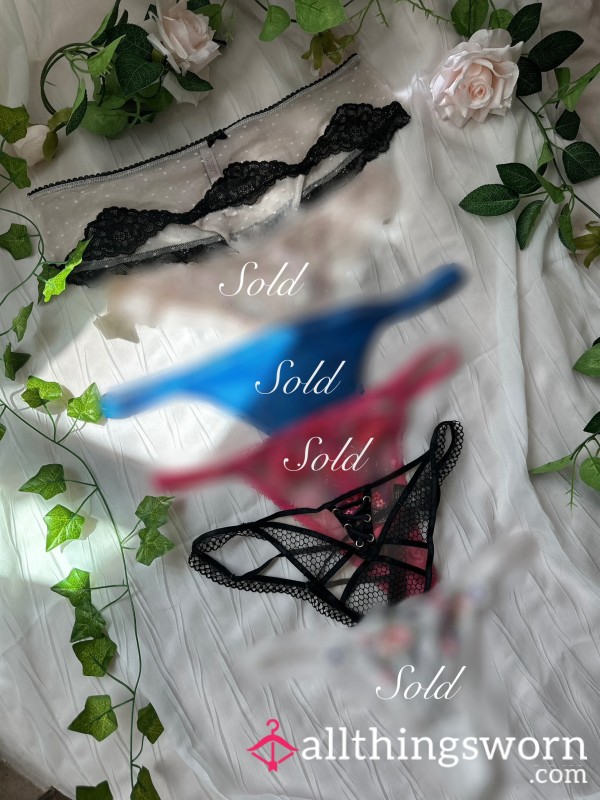 Thongs With Mesh And Lace