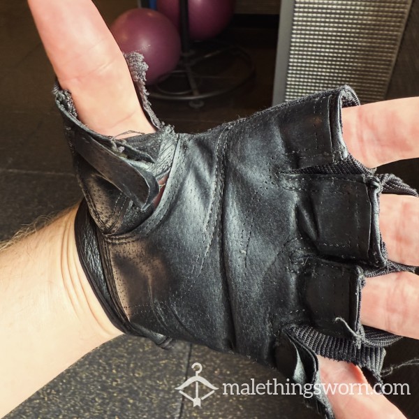 Thrashed Leather Weight Lifting Gloves