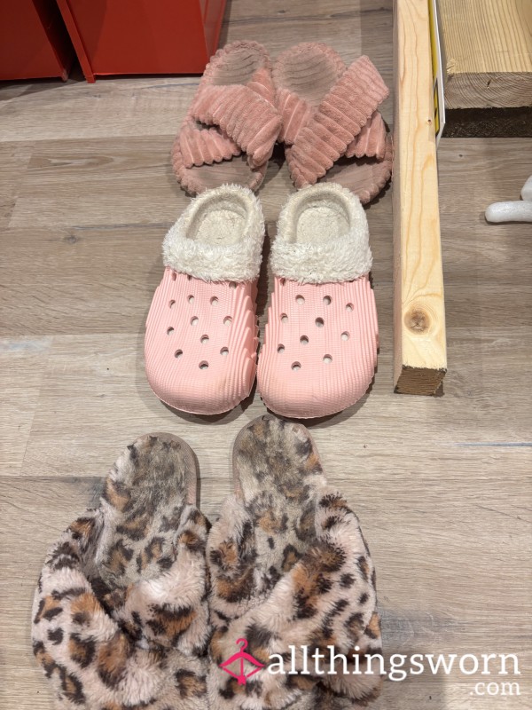 Three Pairs Of Stinky Well Worn Slippers