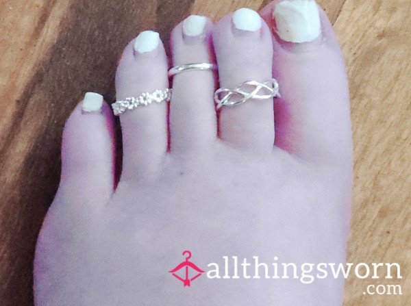 Three Sterling Silver Toe Rings|adjustable Toe Rings|daisy|solid Band|twisted Band