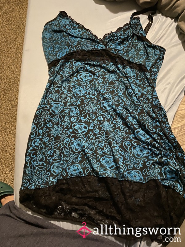 Thrifted Blue/black Lacey Dress