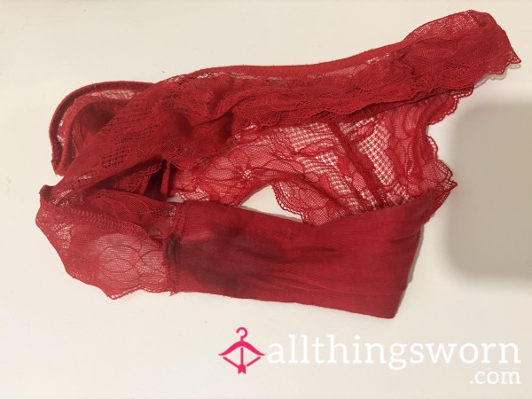 Thrill Rides & Heat: Red Brazilian Knickers Worn 12+ Hours