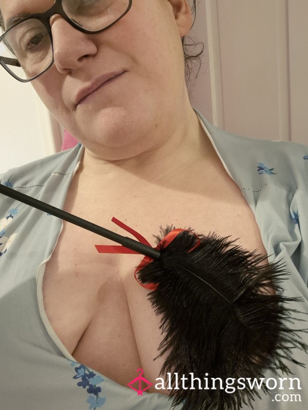 Tickling Myself With My Bondage Feather.