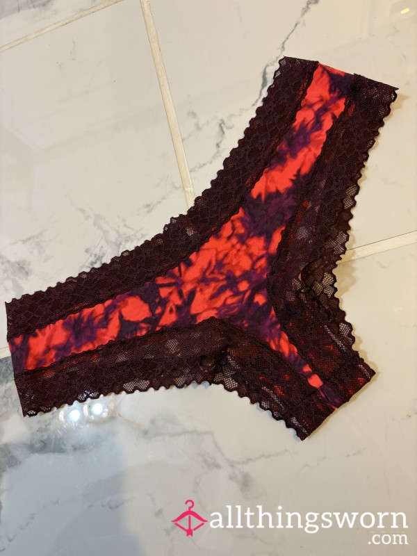 Tie Dye Style Red Victoria Secret Panties/thong