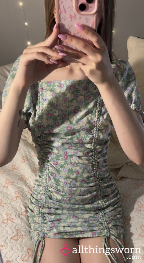 Tight Green Flor*l Dress