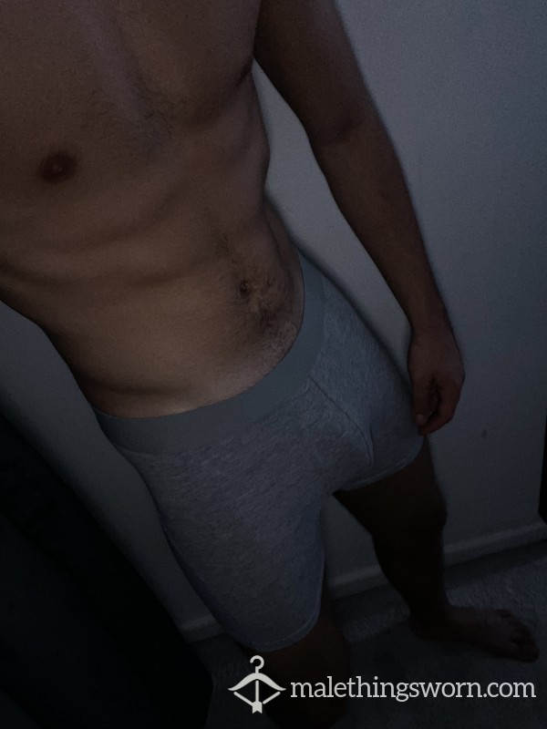 Tight Grey Boxers (Still Damp With Sweat)