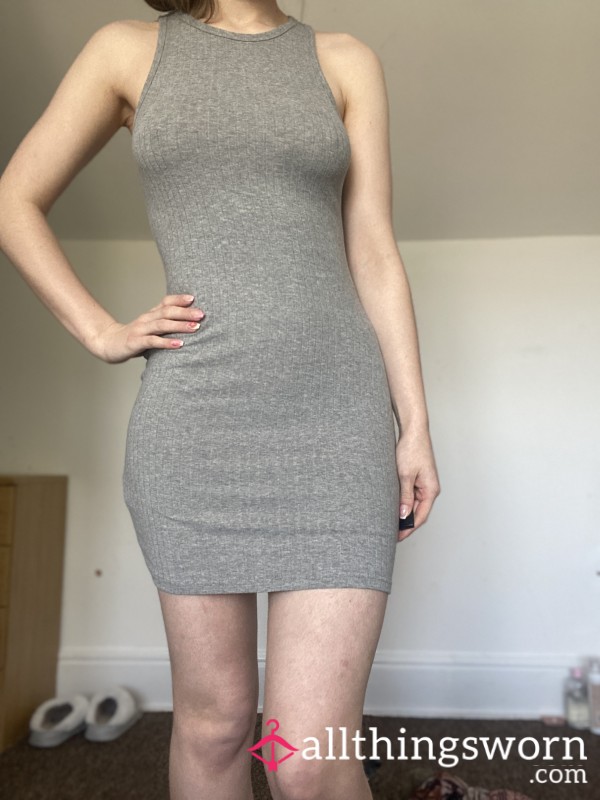 Tight Ribbed Grey Dress