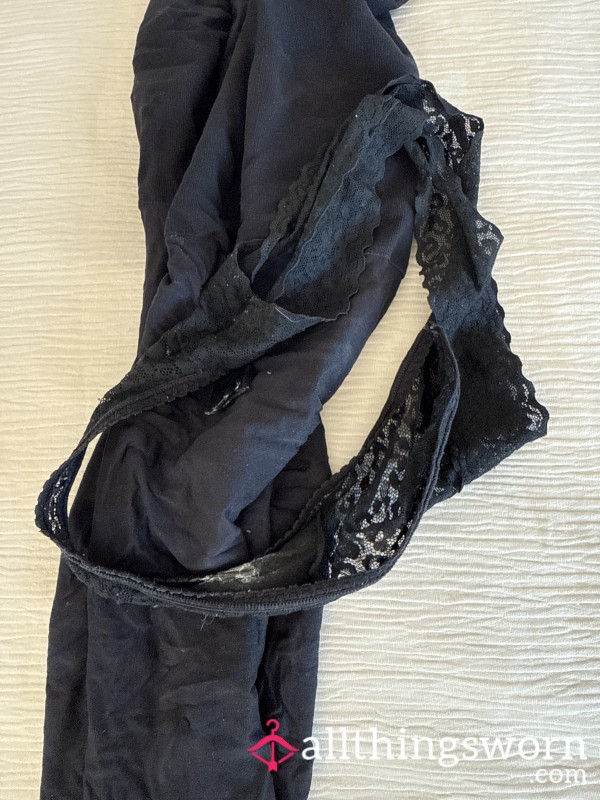 Tights Worn 3 Times Paired With Pleasured Panties