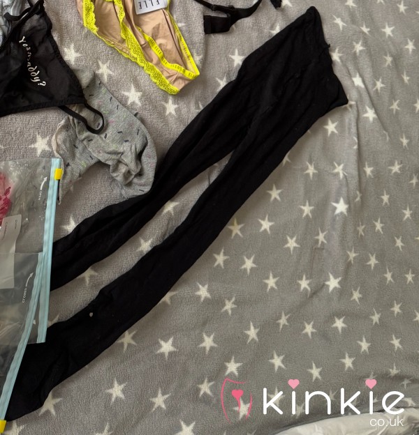 P** ALERT. Black Tights With One-Woman Flood Warning (Sealed)Buy As Part Of A Bundle Or On Their Own.