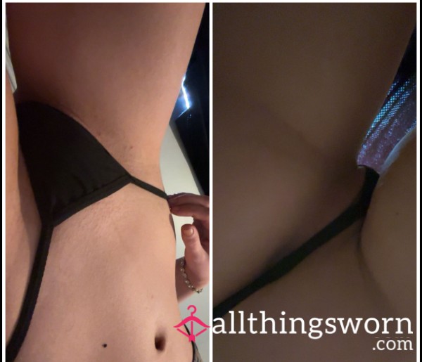 Tiny Black 24 Hour C*m Soaked Thong With Photos 🖤