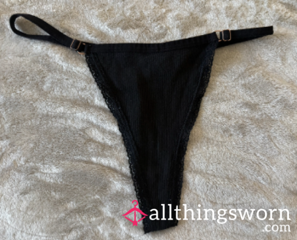 TINY Black Thong 🤤
