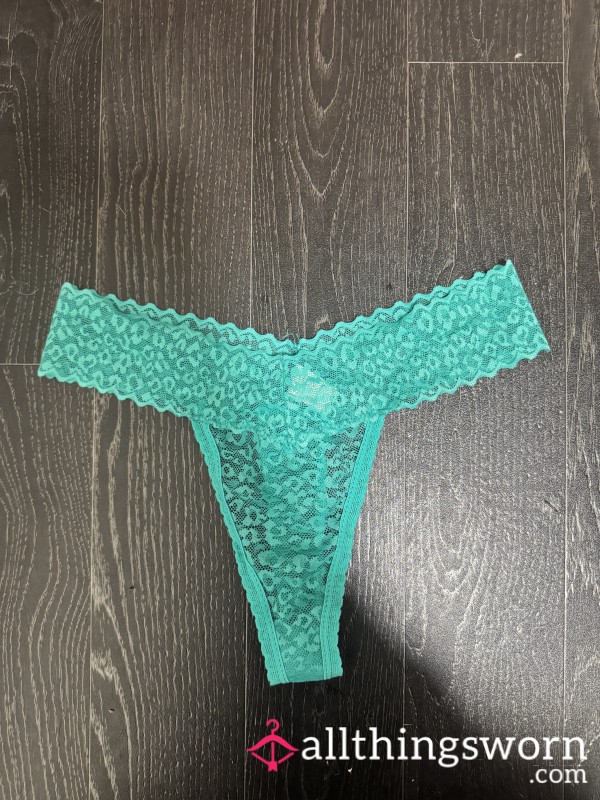 Tiny Green Lace Thong With Cotton Gusset (24hr Wear)