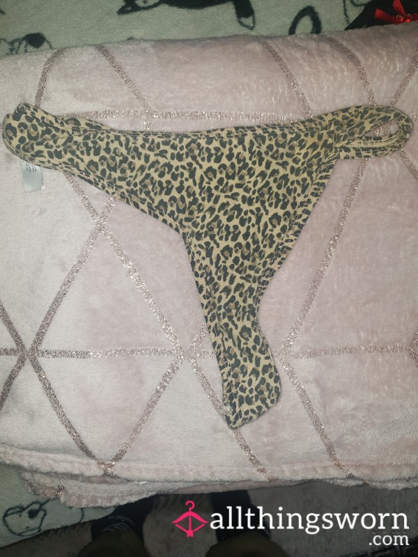 Tiny Leopard Print Thongs