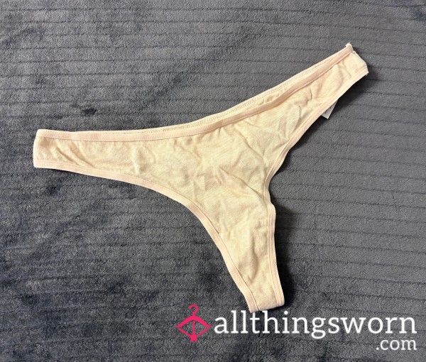 Tiny Nude Peach Colored Thong, XS