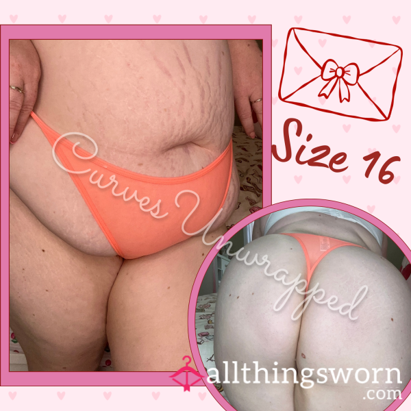 🍑 Tiny Peachy Thong — Size 16 🍑