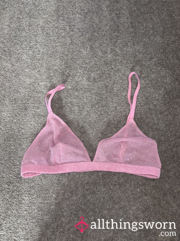 Tiny Pink Bra Top Metallic Size Medium